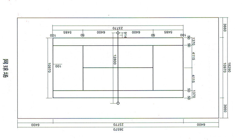 標準網球場尺寸圖 標準網球場尺寸圖